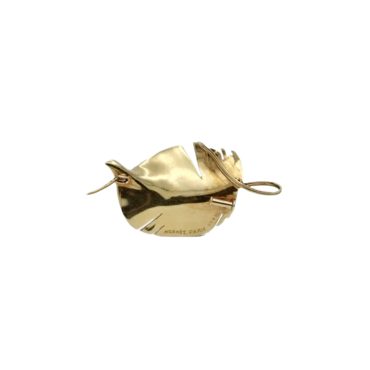 Broche Épingle HERMÈS "Plume" en or jaune - Image 4