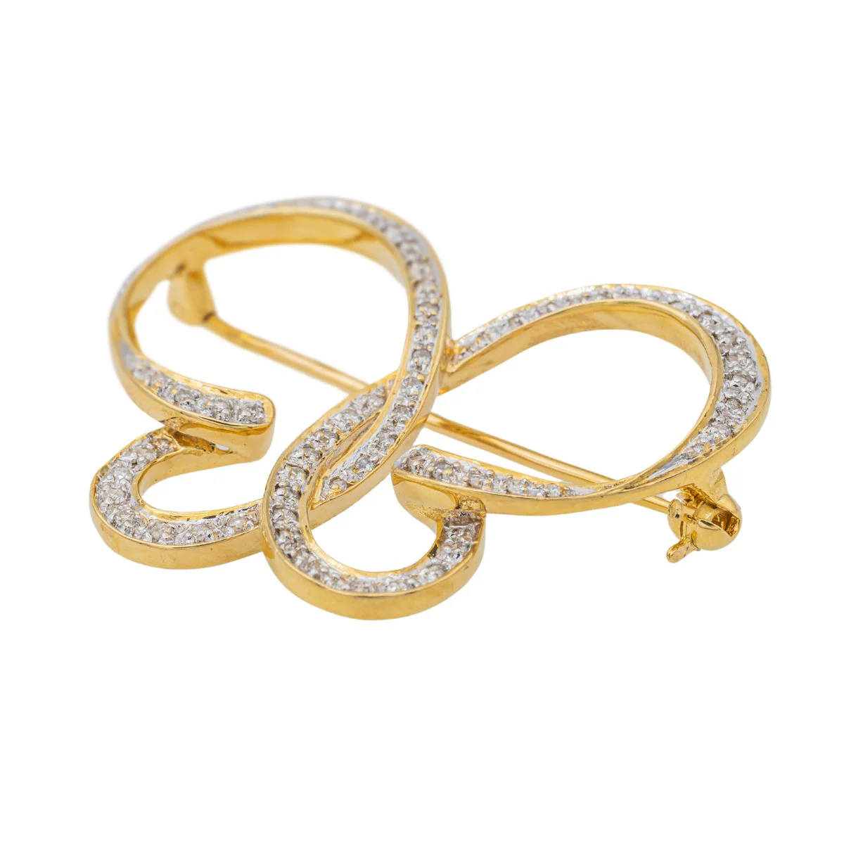 Broche Epingle Or jaune Diamant - Image 3