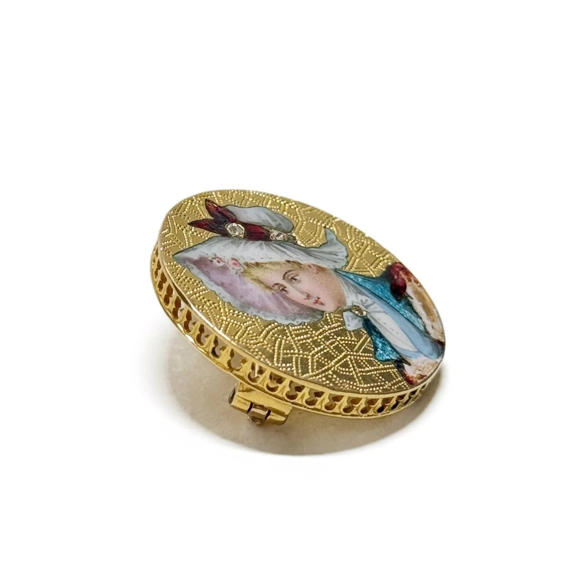 Broche "femme au chapeau" en or jaune - Image 3