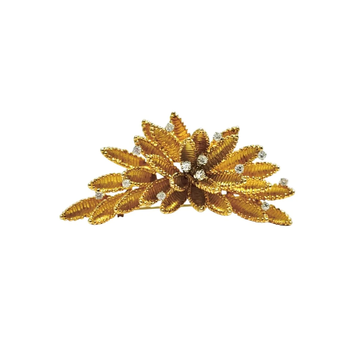 Broche Barrette EDOUARD RICHARS en or jaune et diamants