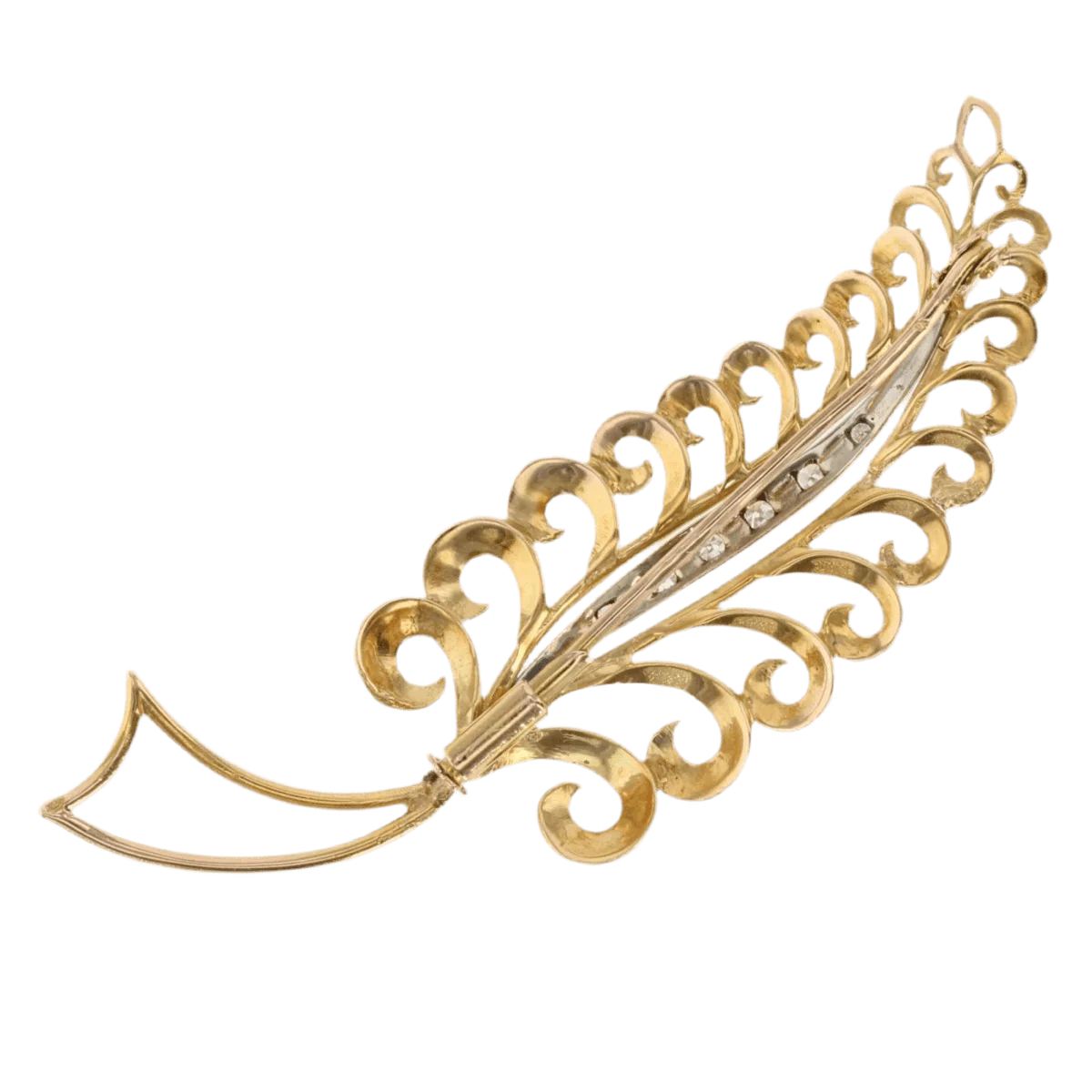 Broche Épingle en or jaune, or blanc et diamants - Image 3