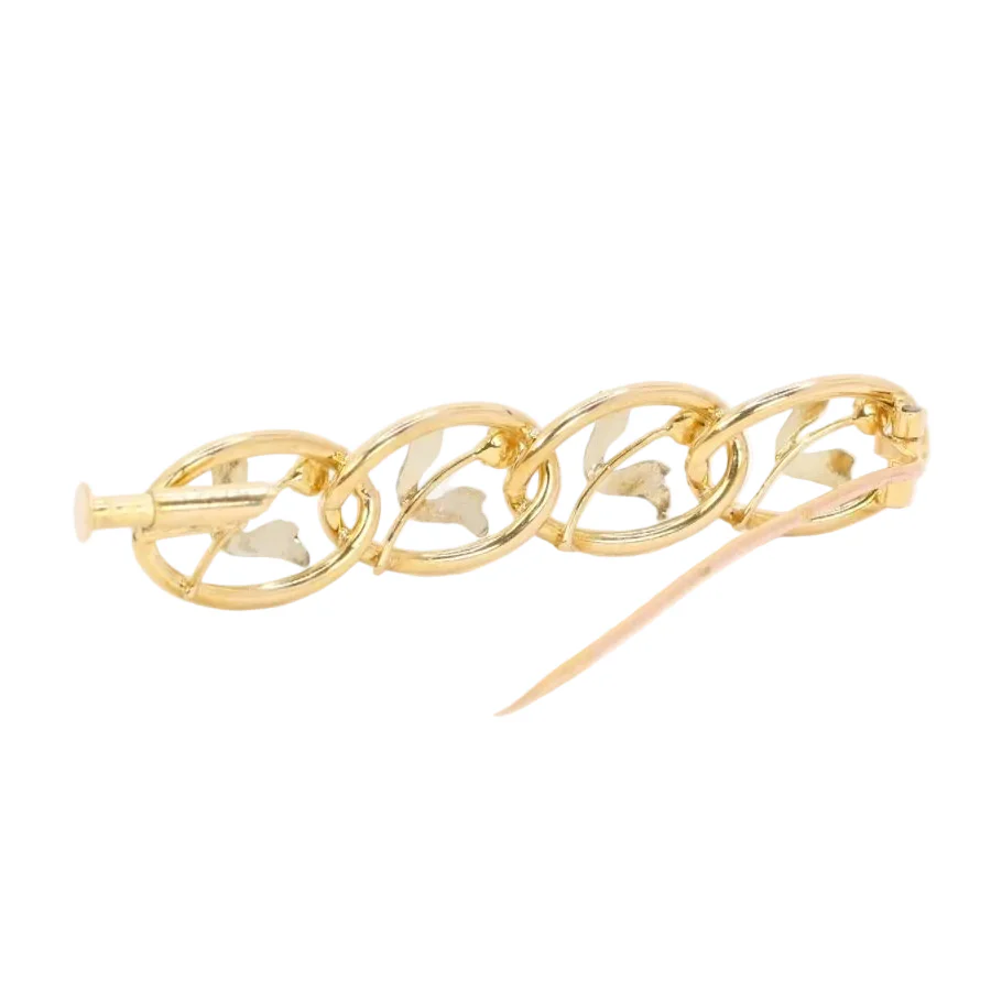 Broche Épingle en or jaune, or blanc et perle