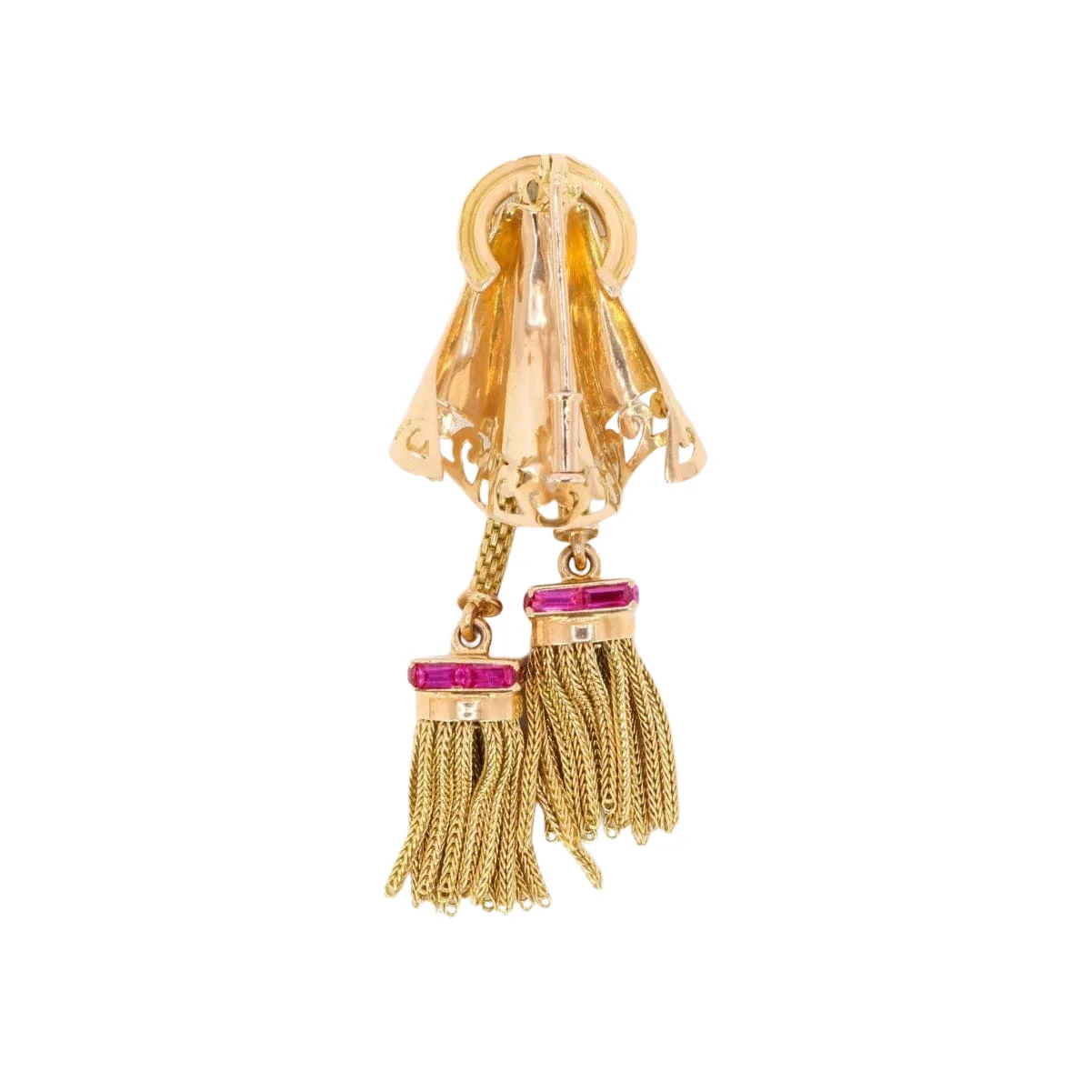 Broche passementerie or jaune rubis calibrés - Image 2