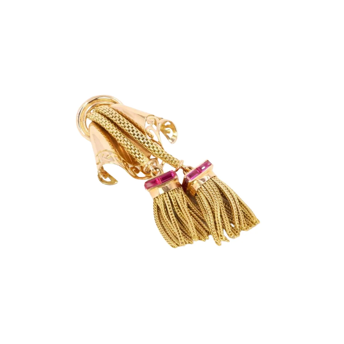 Broche passementerie or jaune rubis calibrés - Image 3