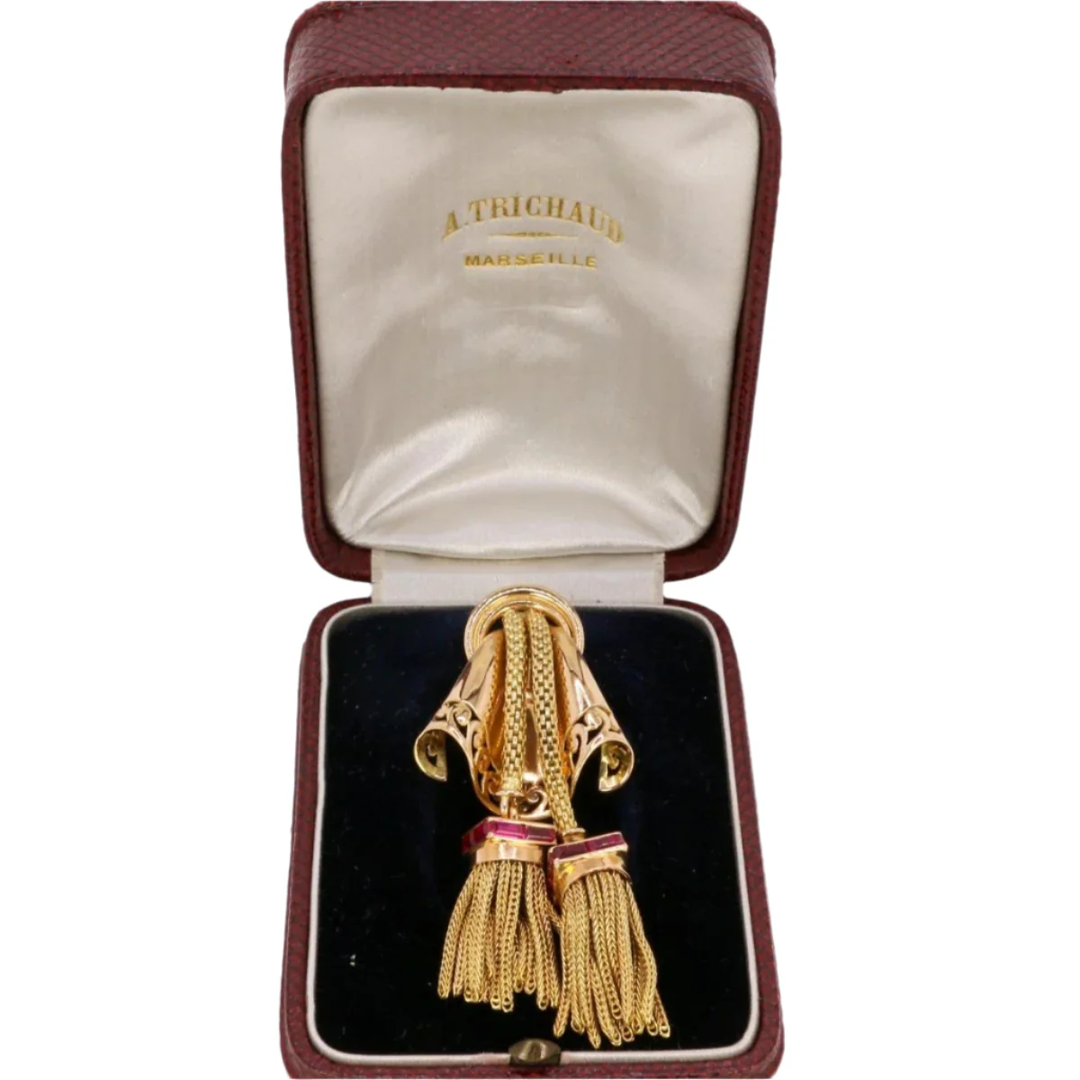 Broche passementerie or jaune rubis calibrés - Image 9