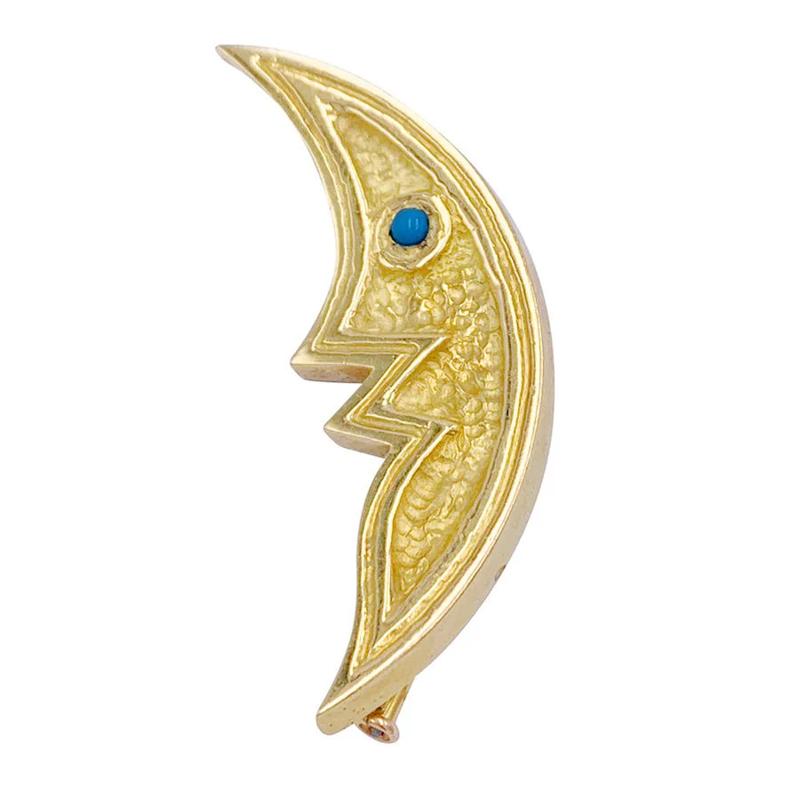 Broche G.Braque, "Croissant de Lune", or jaune