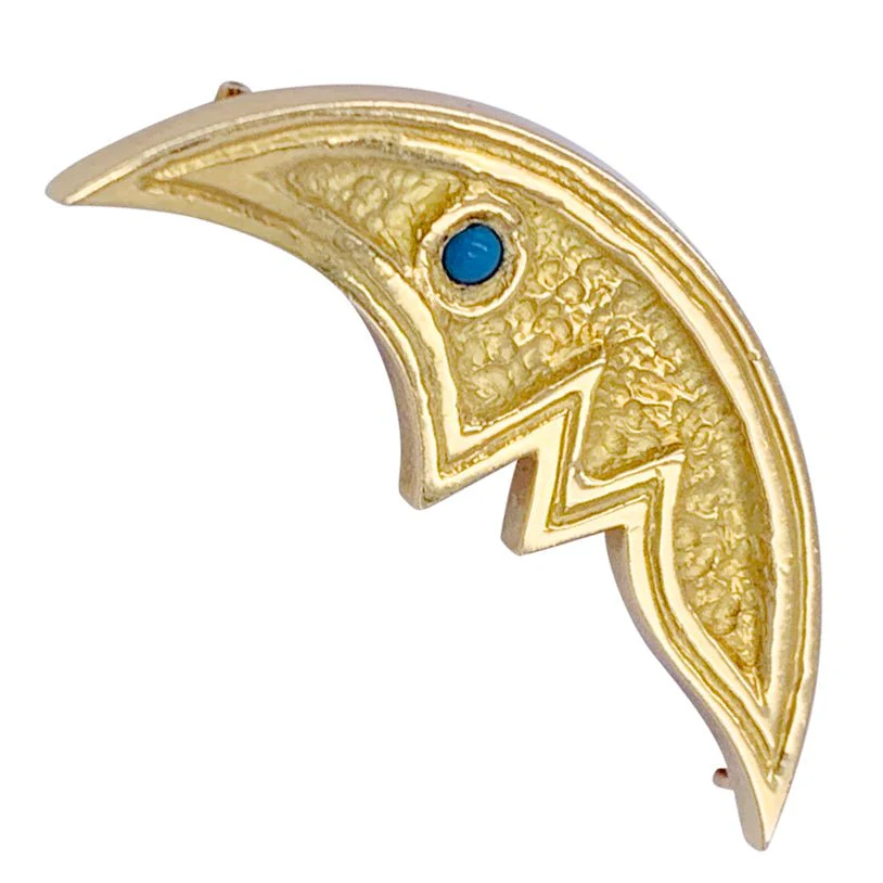 Broche G.Braque, "Croissant de Lune", or jaune - Image 2