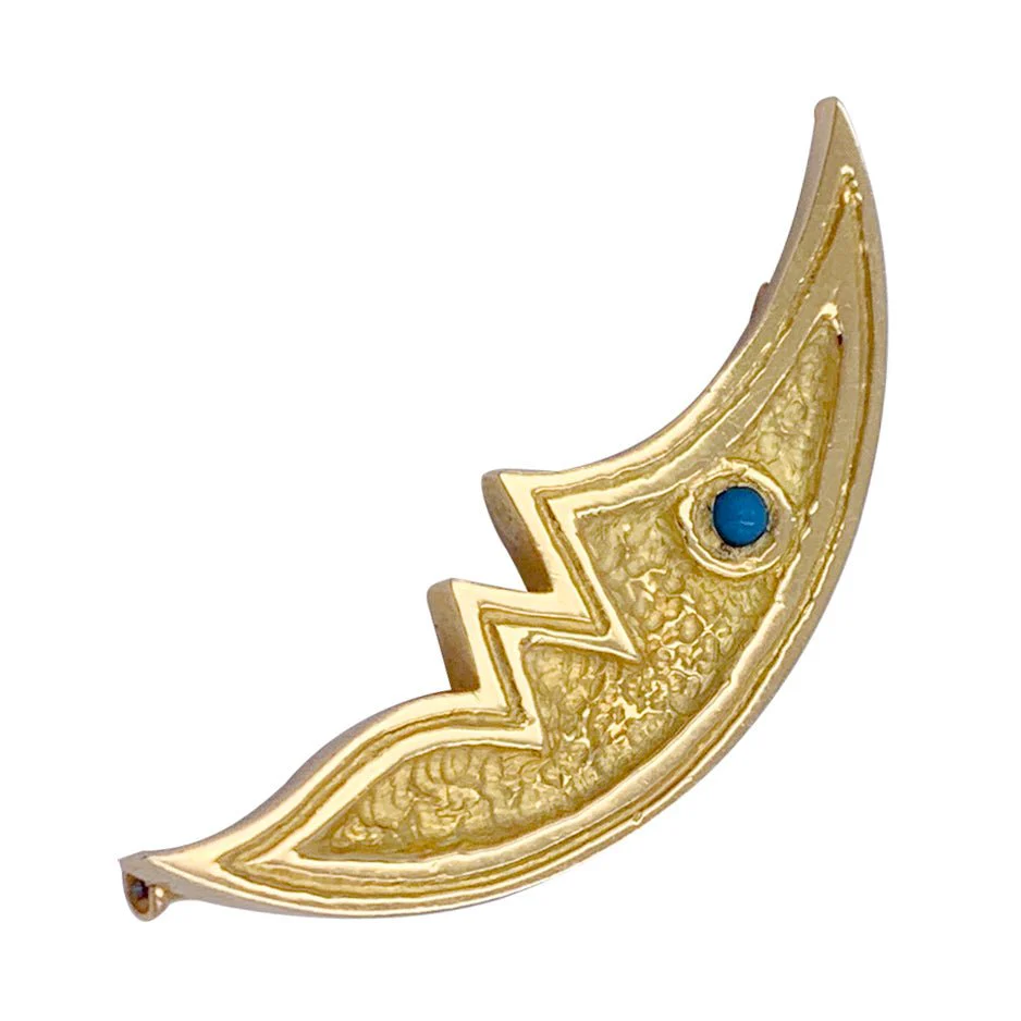 Broche G.Braque, "Croissant de Lune", or jaune - Image 3