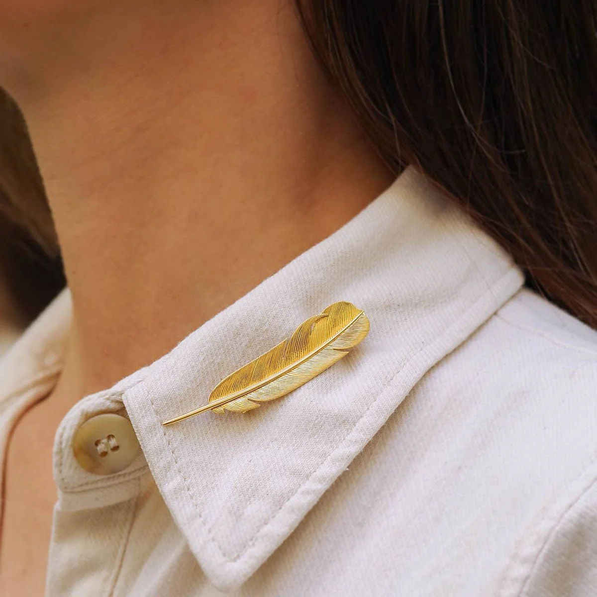 Broche Clip HERMÈS en or jaune - Image 2