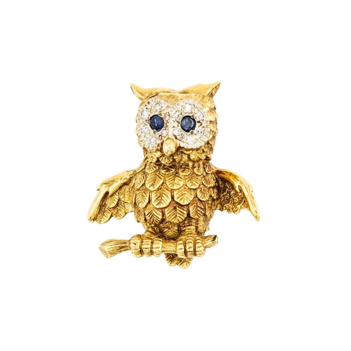 Broche Épingle en or blanc, or jaune, saphirs et diamants