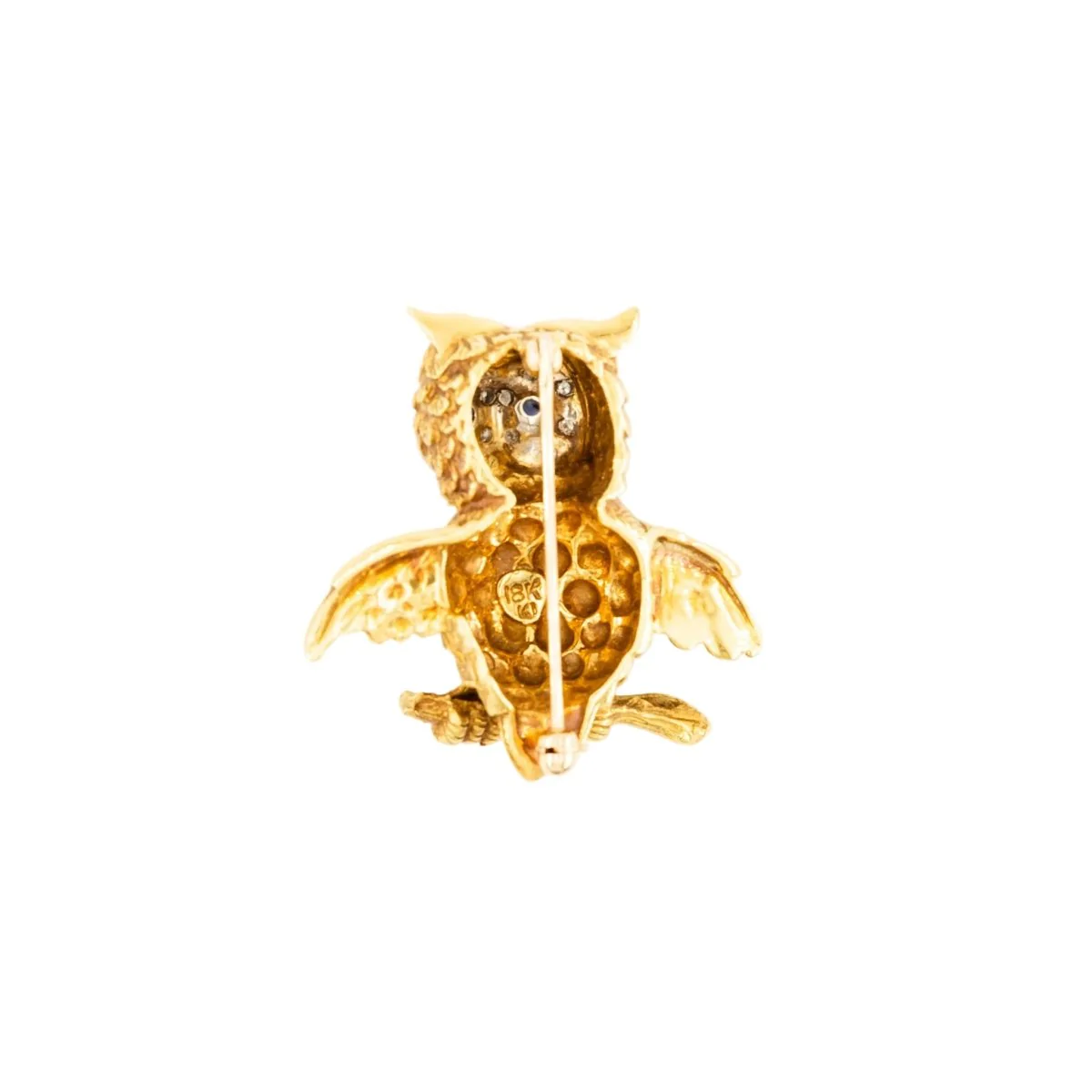 Broche Épingle en or blanc, or jaune, saphirs et diamants - Image 3
