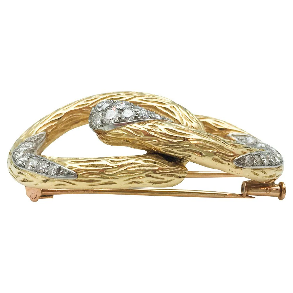 Broche MAUBOUSSIN "Boucle" en or jaune et platine, diamants - Image 2