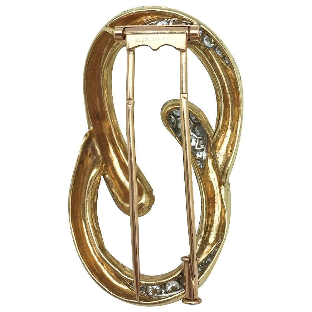 Broche MAUBOUSSIN "Boucle" en or jaune et platine, diamants - Image 3