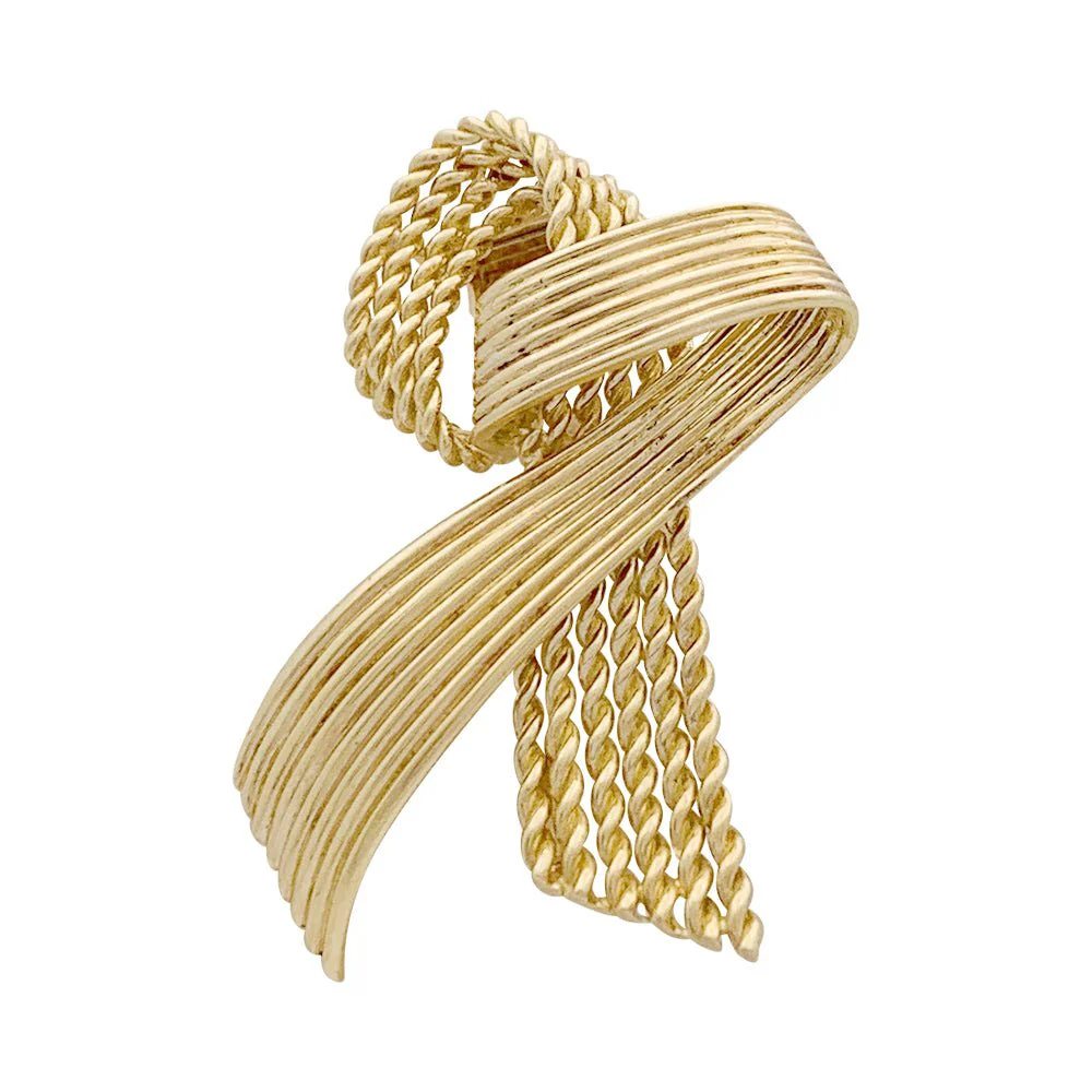 Broche Mauboussin vintage "Ruban", or jaune.