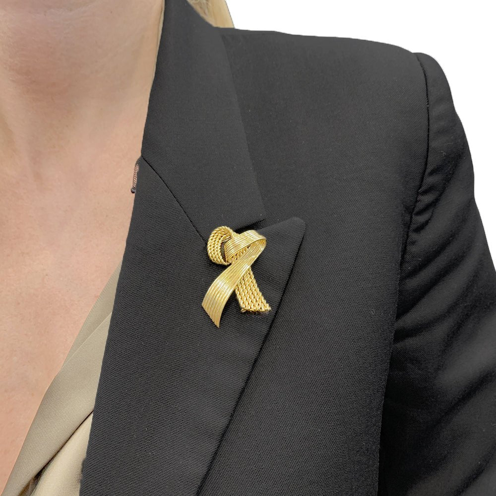 Broche Mauboussin vintage "Ruban", or jaune. - Image 2