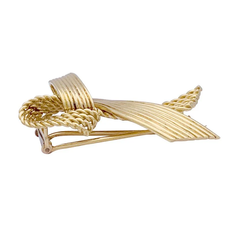 Broche Mauboussin vintage "Ruban", or jaune. - Image 4