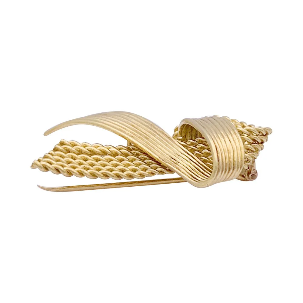 Broche Mauboussin vintage "Ruban", or jaune. - Image 5