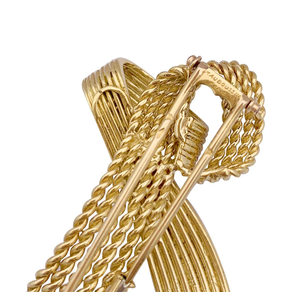 Broche Mauboussin vintage "Ruban", or jaune. - Image 6