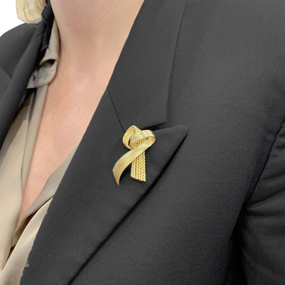 Broche Mauboussin vintage "Ruban", or jaune. - Image 7