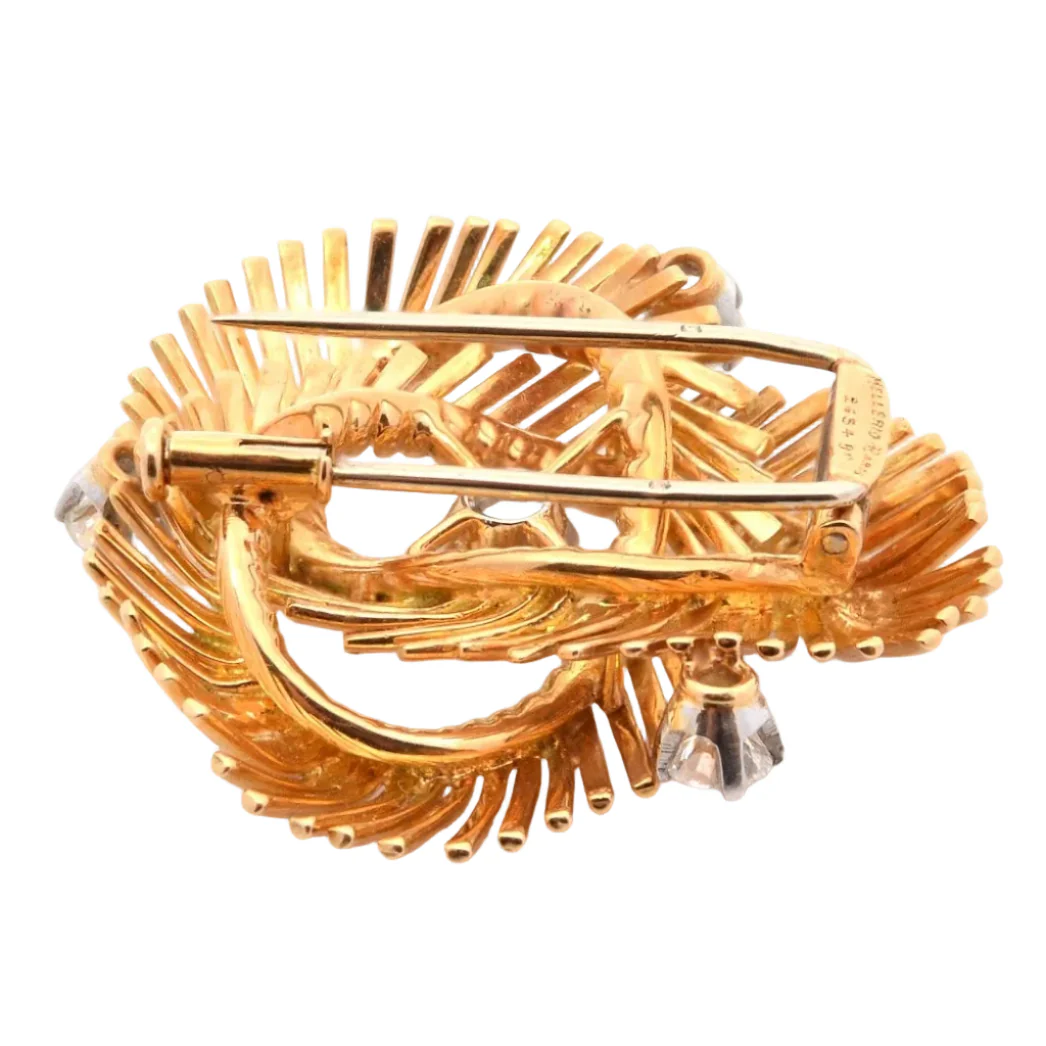 Broche Barrette MELLERIO en or jaune et diamants - Image 2