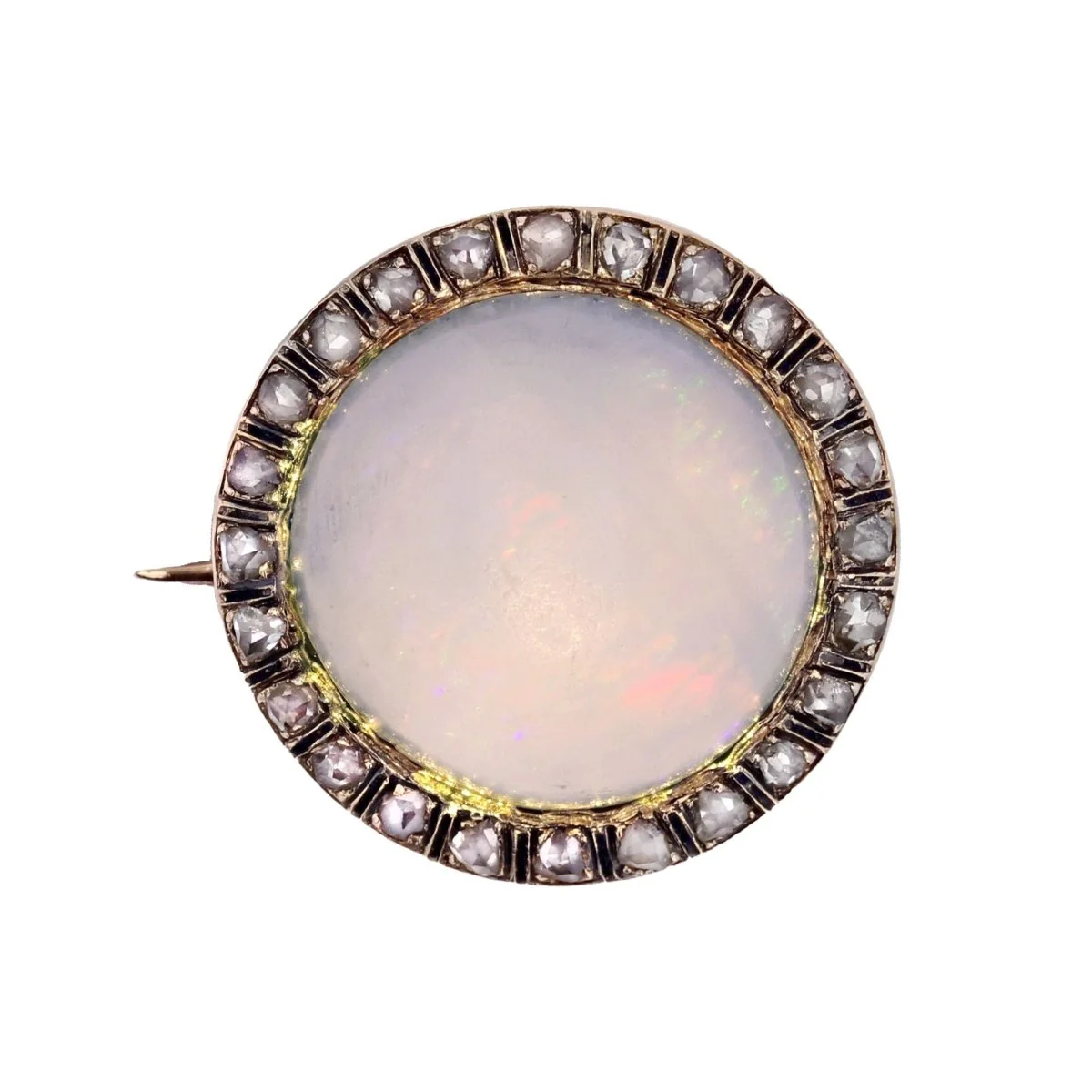 Broche Épingle en or jaune, opale et diamants