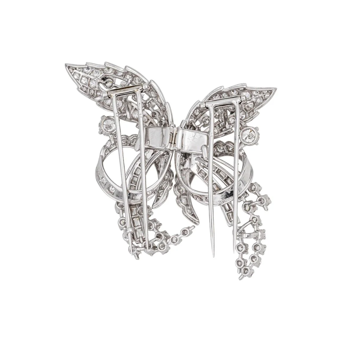 Broche Double Épingle en or blanc et diamants - Image 5