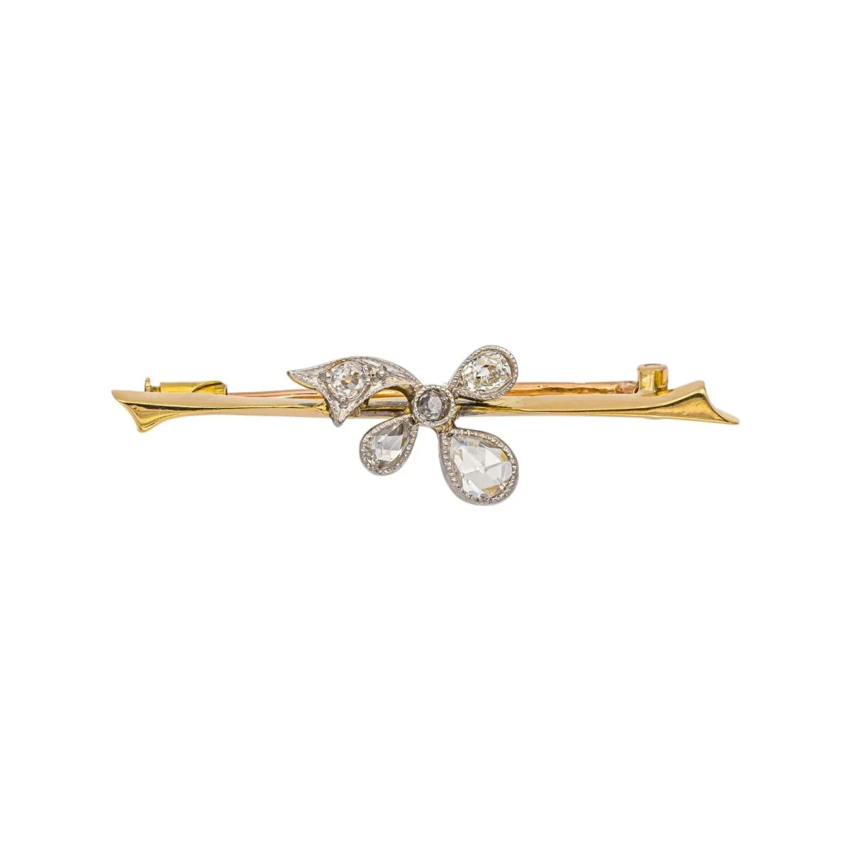 Broche Épingle en or blanc, or jaune et diamants