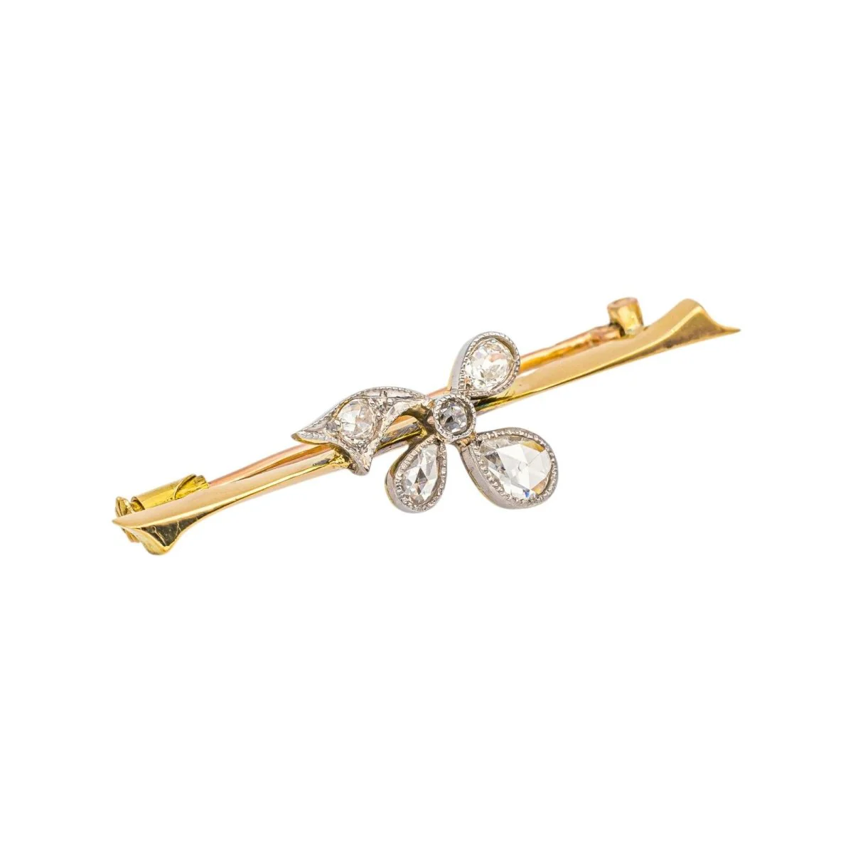 Broche Épingle en or blanc, or jaune et diamants - Image 5