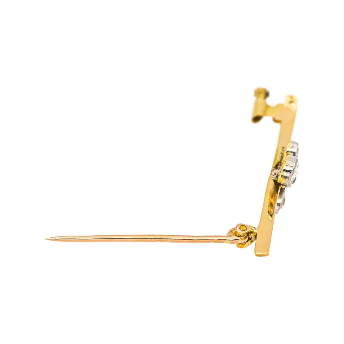 Broche Épingle en or blanc, or jaune et diamants - Image 6