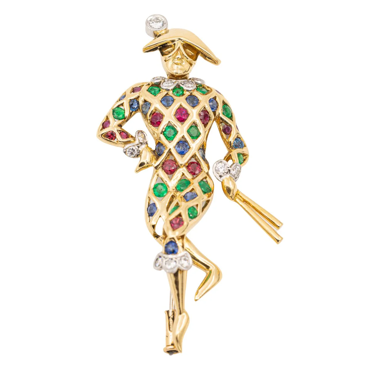 Broche Or jaune Emeraude