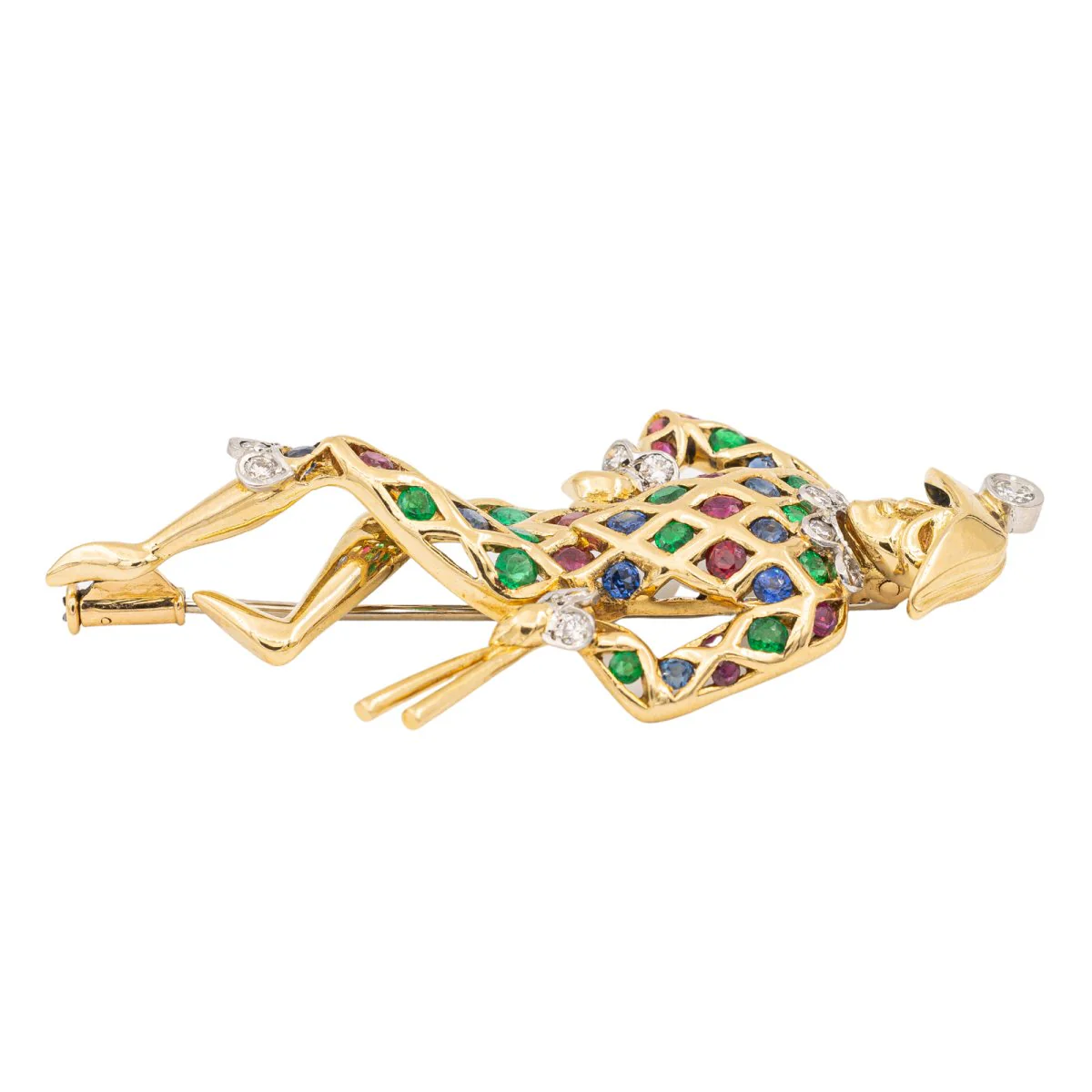 Broche Or jaune Emeraude - Image 3