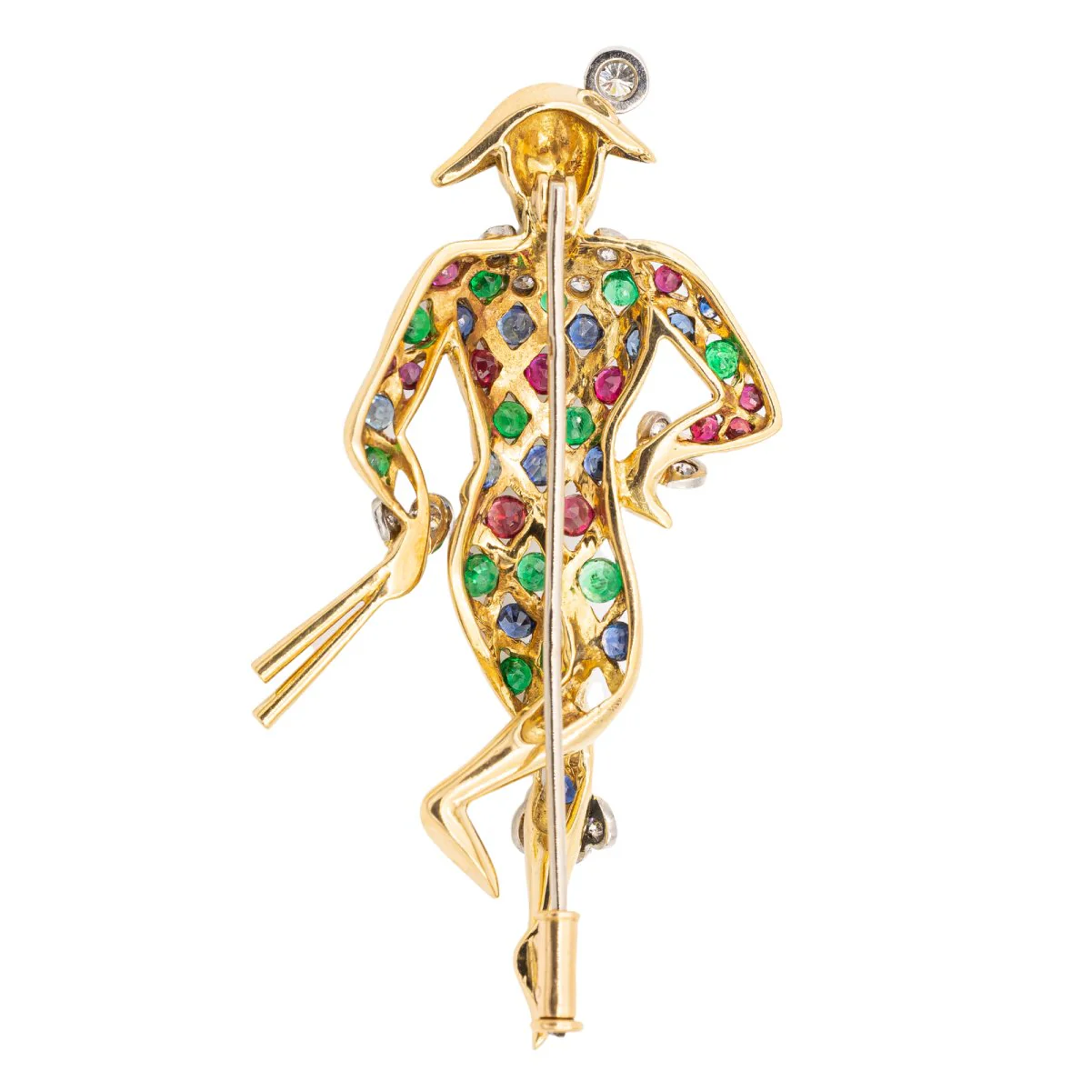Broche Or jaune Emeraude - Image 4