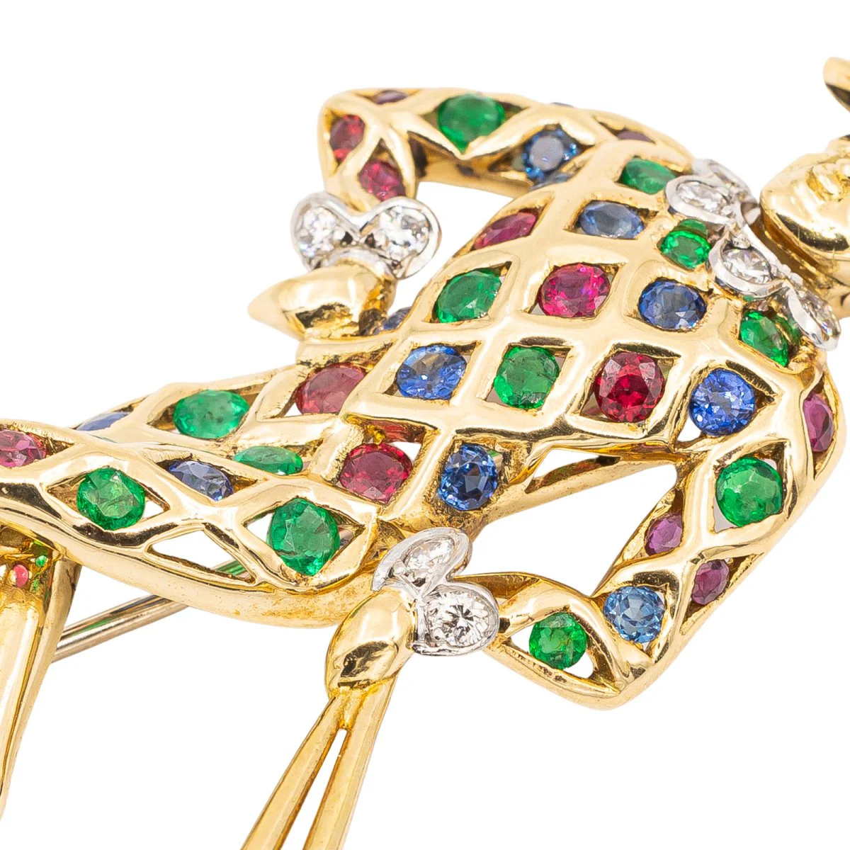 Broche Or jaune Emeraude - Image 5