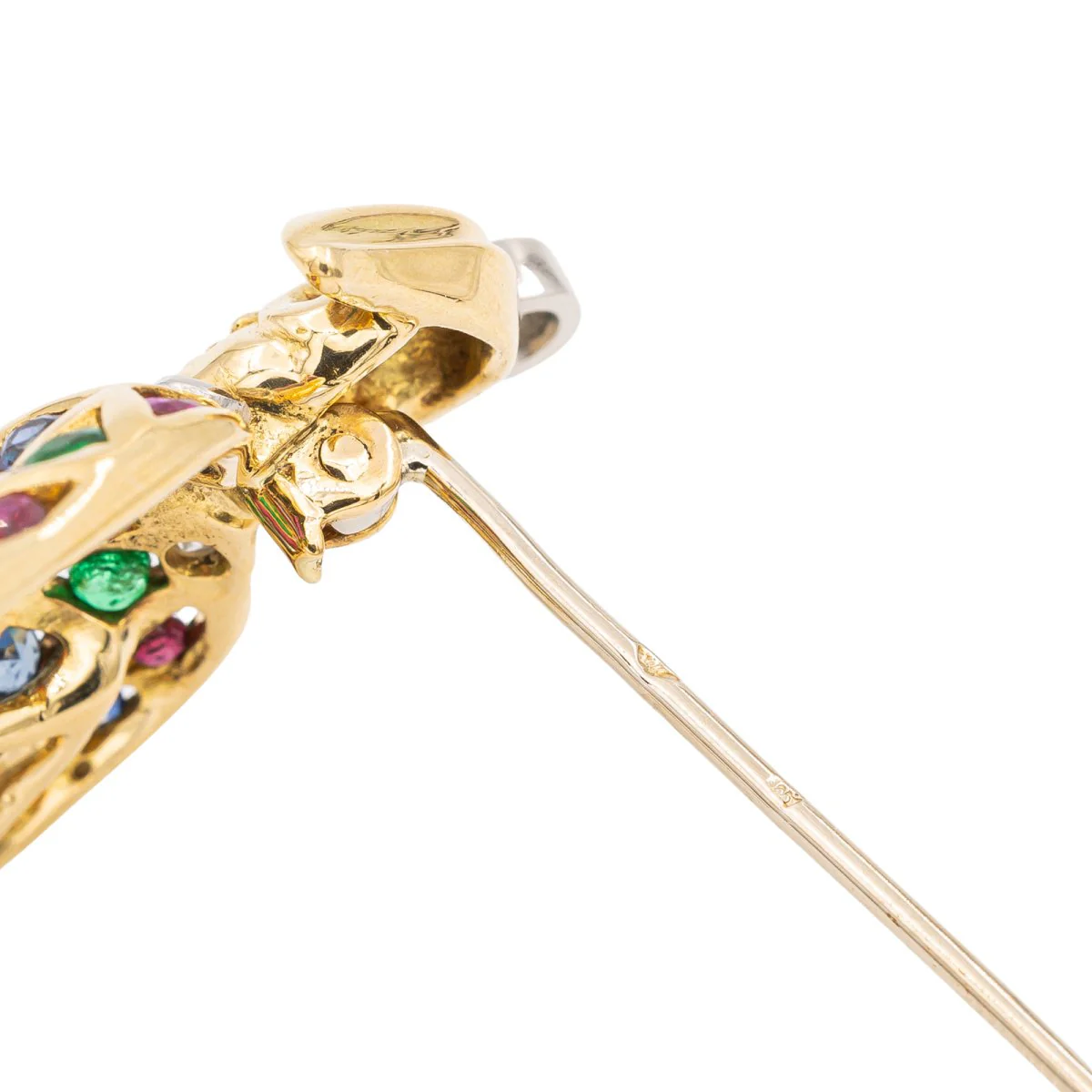 Broche Or jaune Emeraude - Image 6