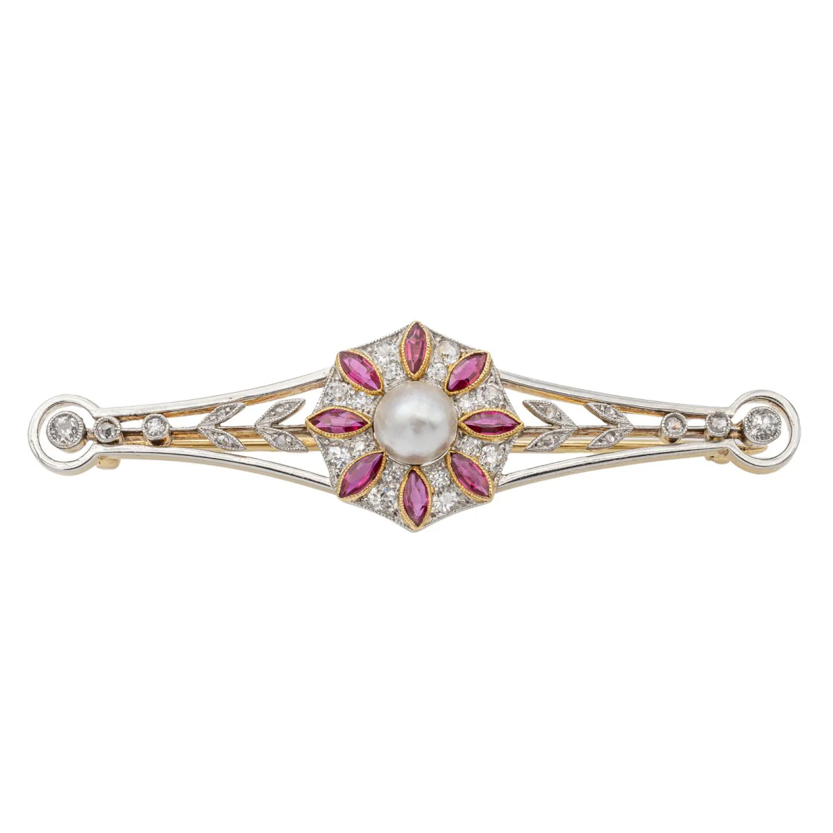 Broche Or jaune  Perle Mabé