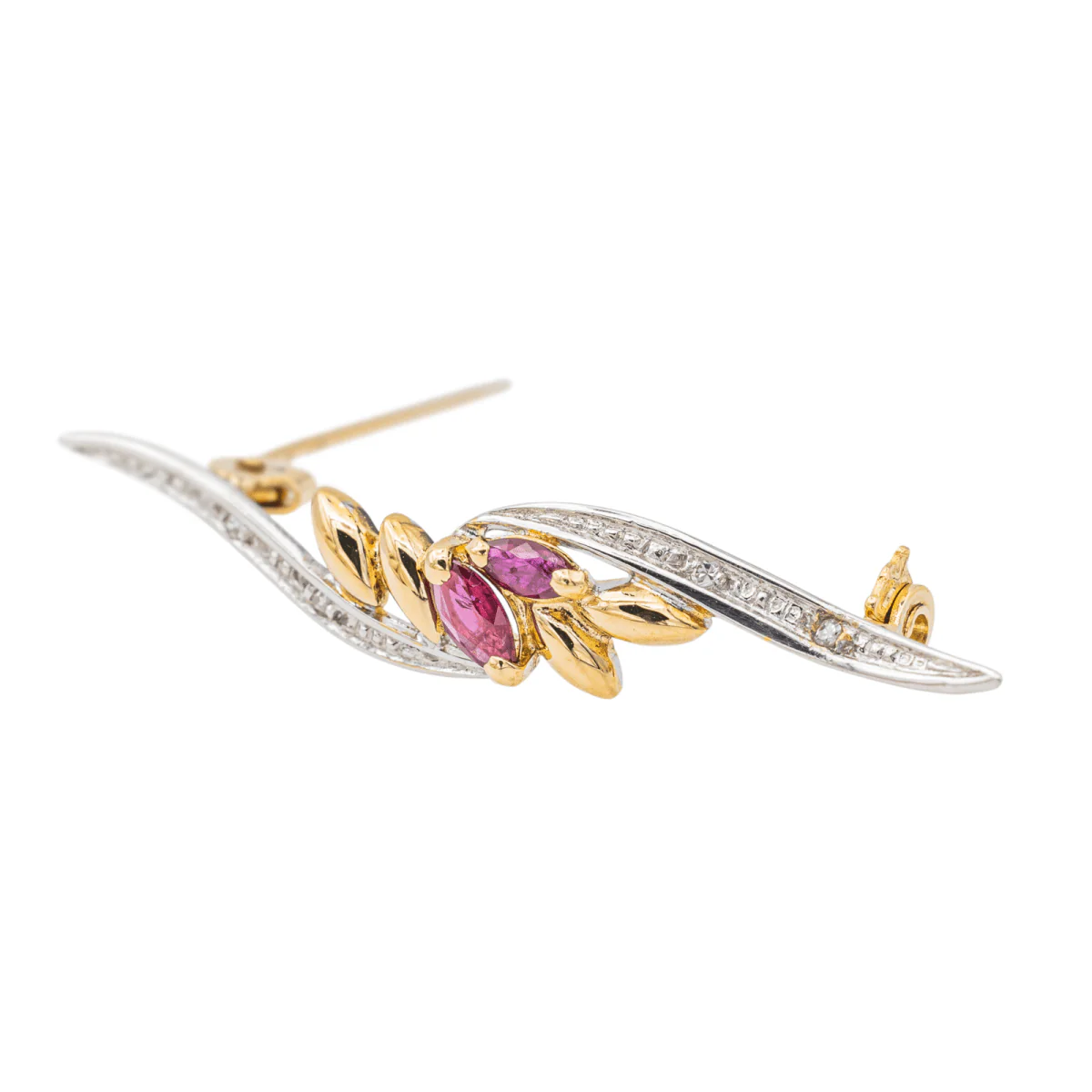 Broche Or jaune Rubis - Image 5