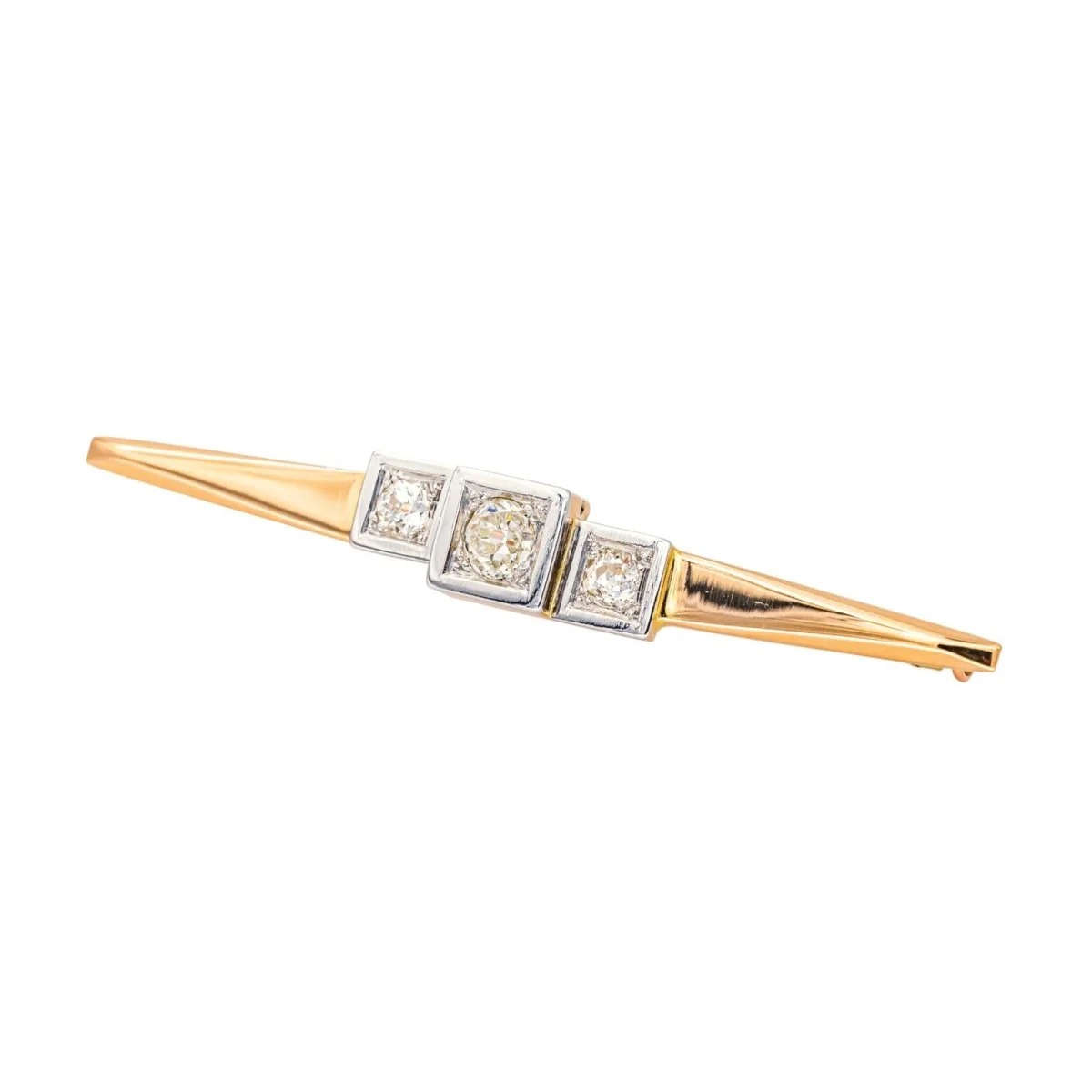 Broche Épingle en or rose, or blanc et diamants - Image 2