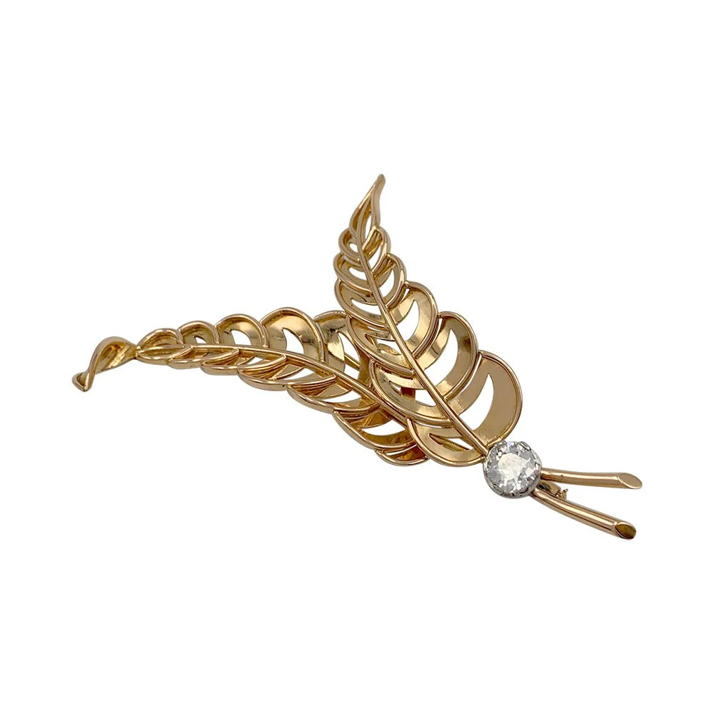 Broche, or rose, platine, diamant - Image 4