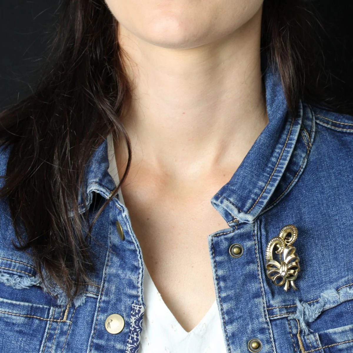 Broche Épingle en or rose et diamant - Image 2