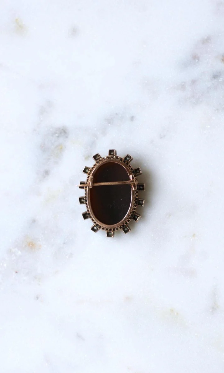 Broche Camée Onyx et Diamants - Image 8