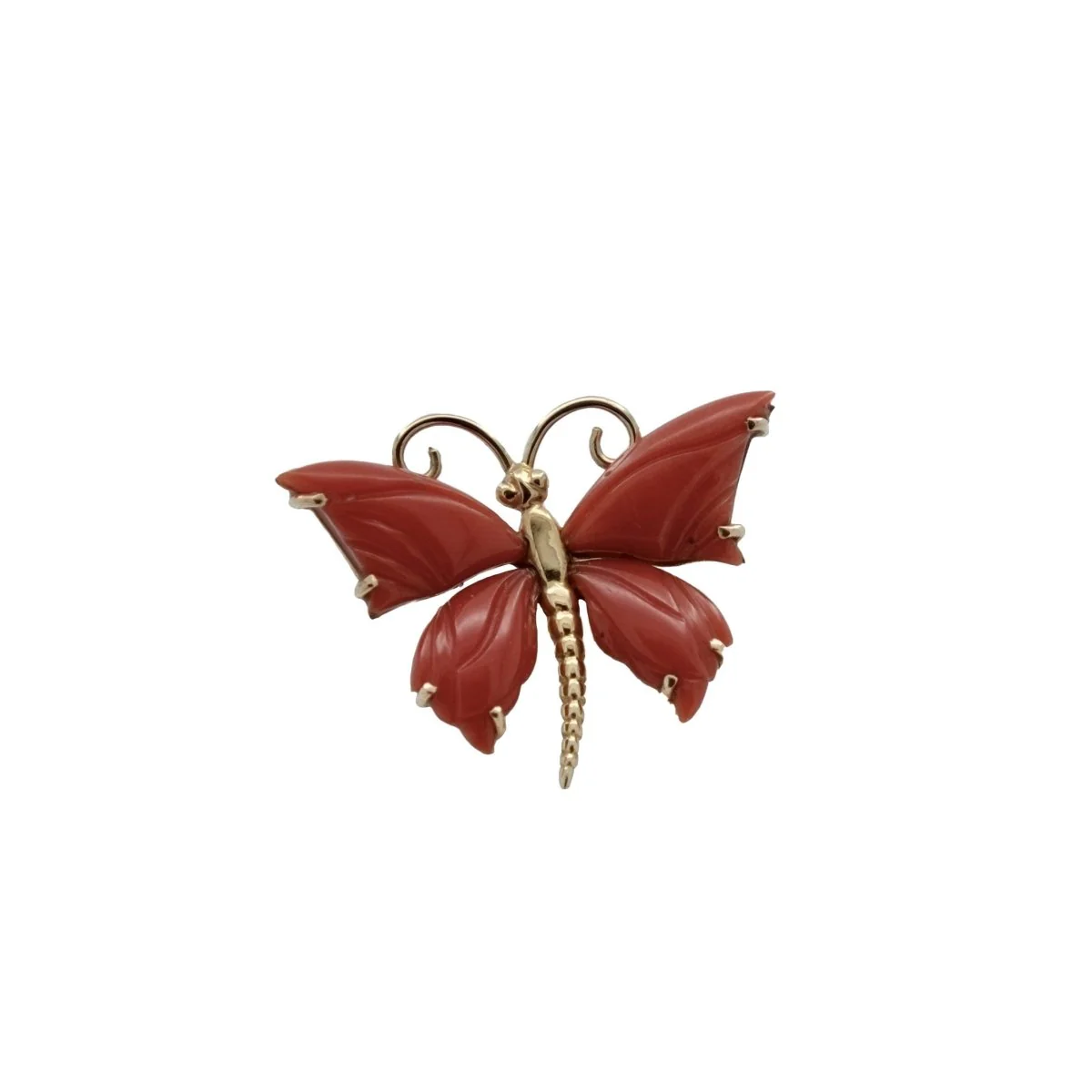 Broche papillon en or jaune