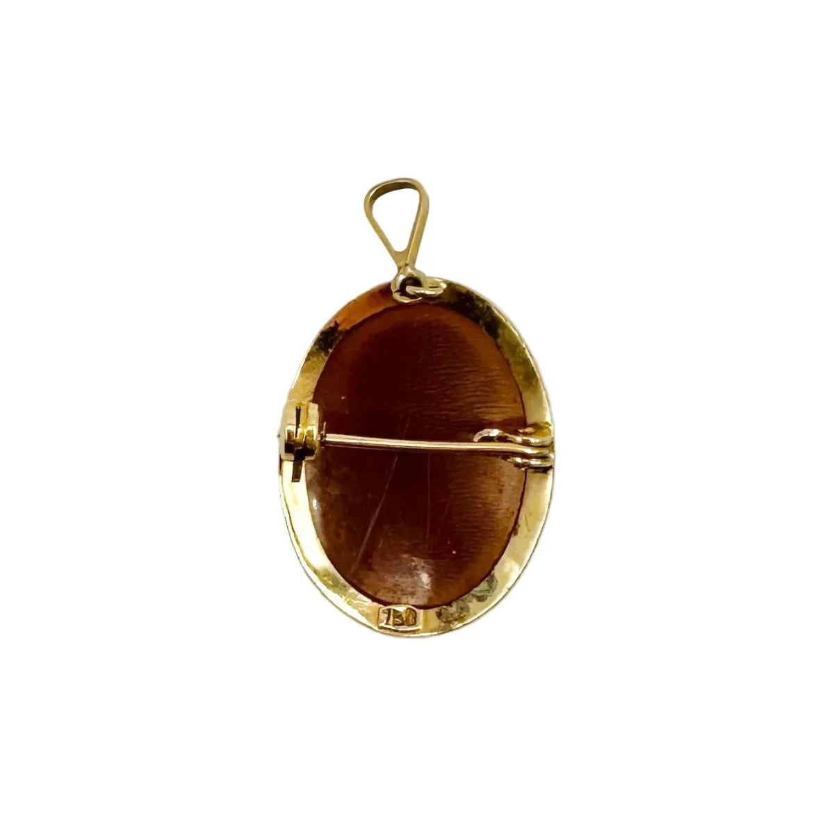 Broche/Pendentif Camée en or jaune et coquille - Image 2