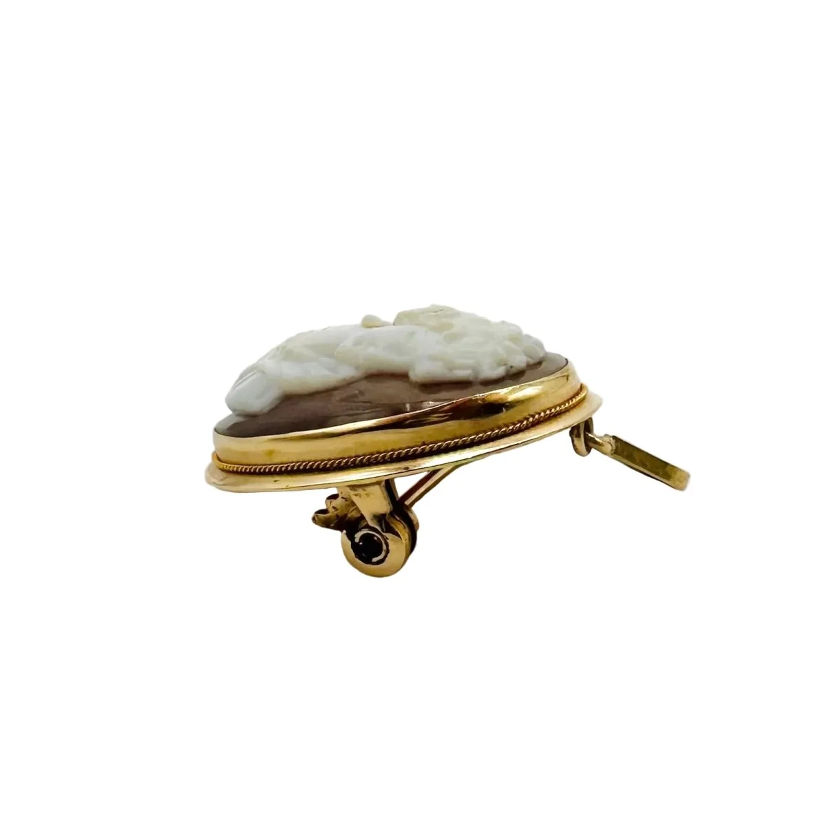 Broche/Pendentif Camée en or jaune et coquille - Image 3