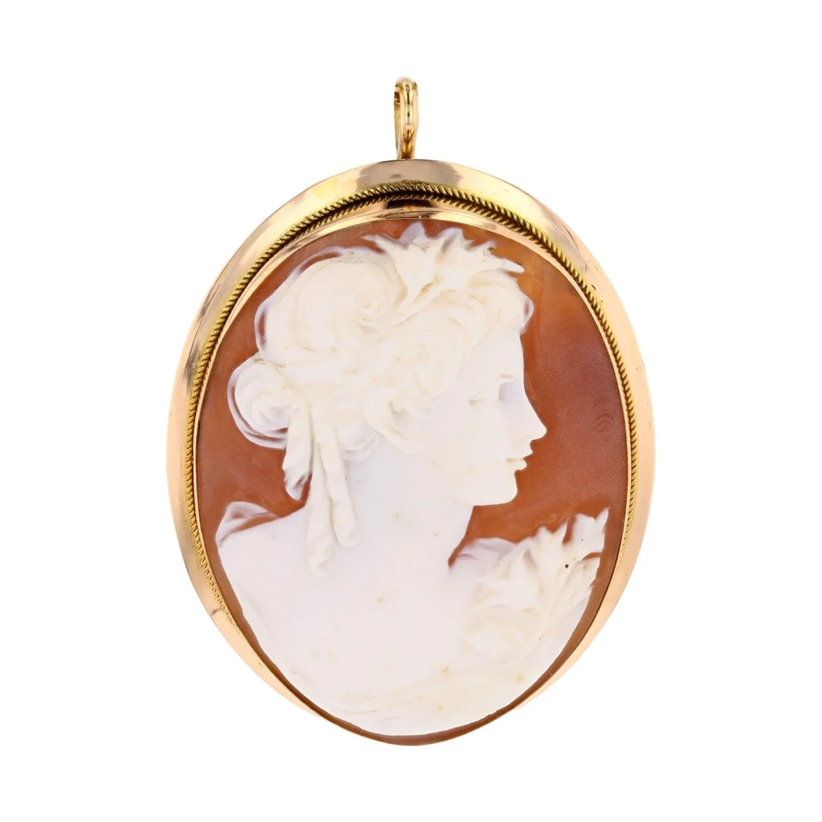 Broche pendentif camée en or jaune