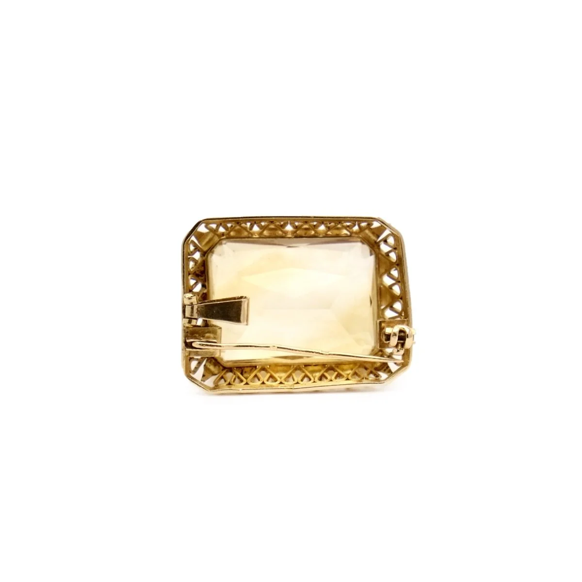 Broche pendentif en or jaune et citrine - Image 2