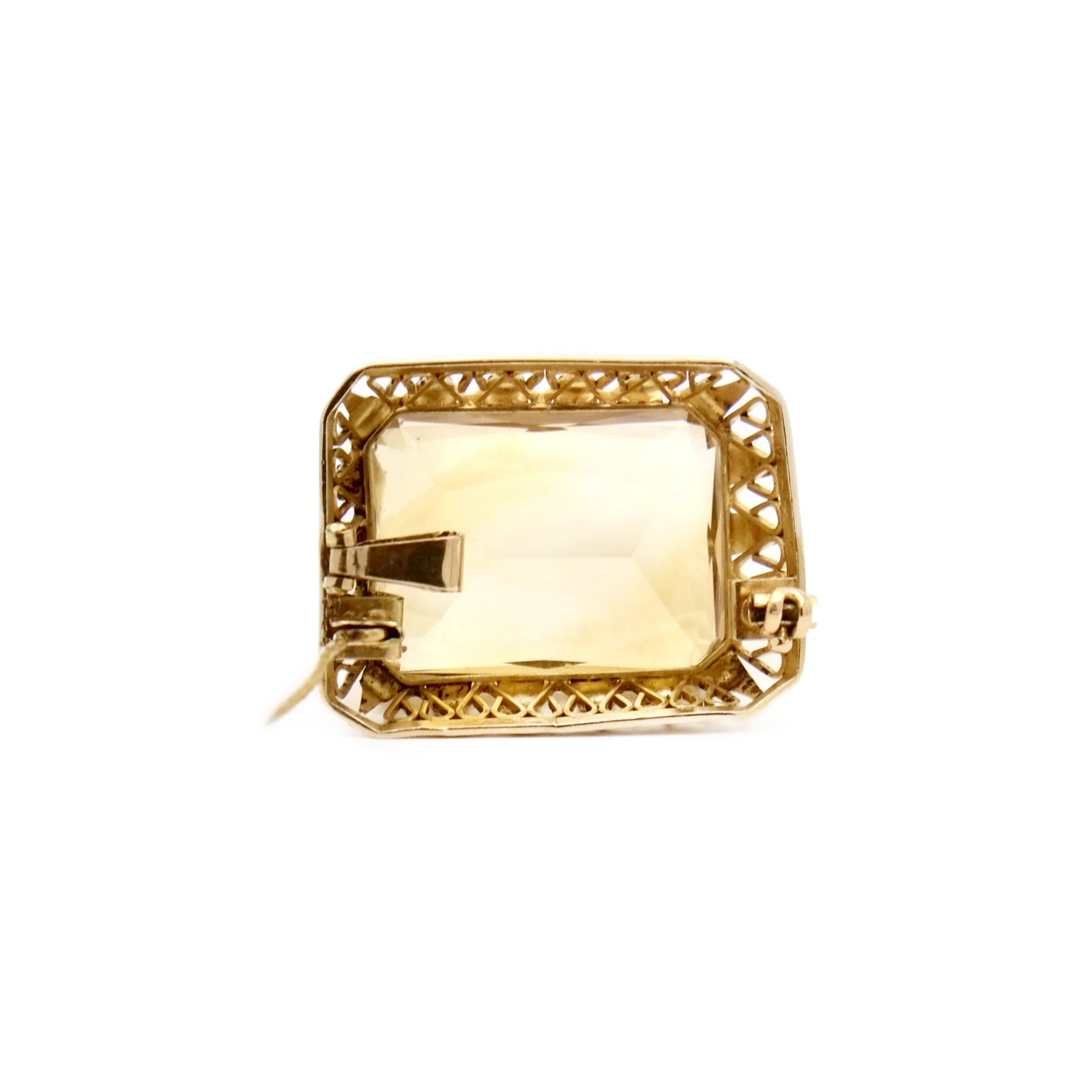 Broche pendentif en or jaune et citrine - Image 3