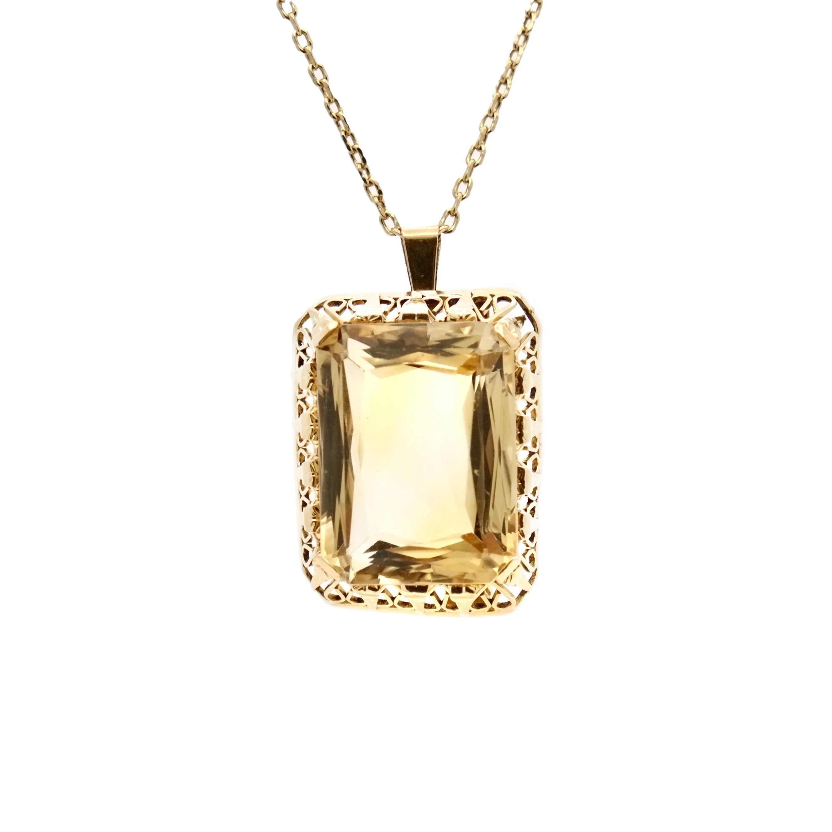 Broche pendentif en or jaune et citrine - Image 6