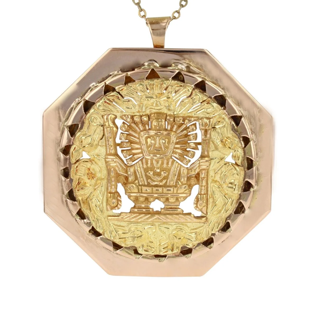 Pendentif en or jaune et or rose