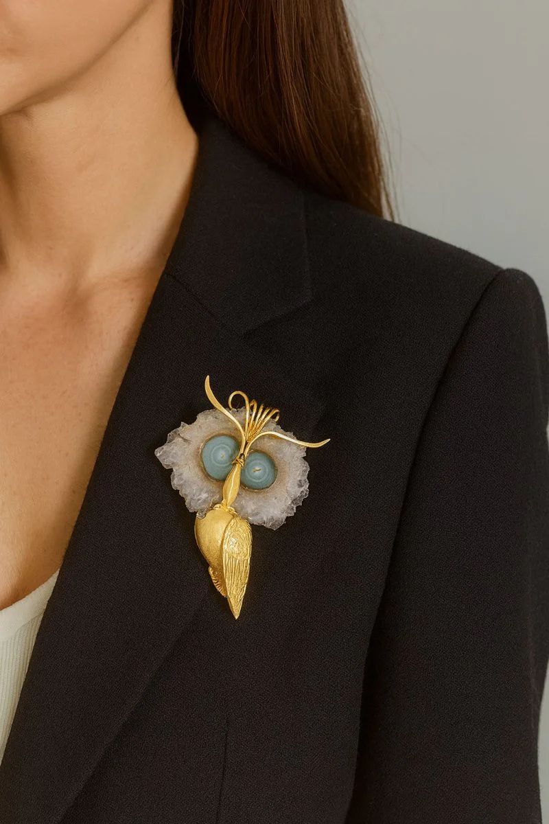 Broche/pendentif hiboux époque 1950/1960 - Image 5