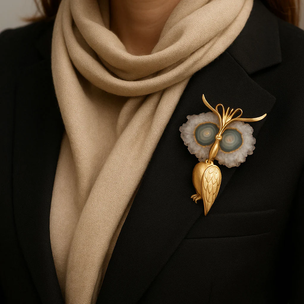 Broche/pendentif hiboux époque 1950/1960 - Image 6